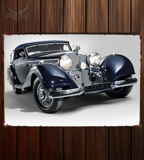 Металлическая табличка Mercedes-Benz 540K Cabriolet A Металлическая табличка Mercedes-Benz 540K Cabriolet A